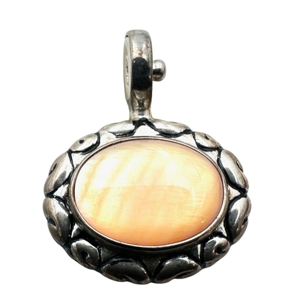 Joseph Esposito Yellow Gemstone Sterling Silver Magnetic Pendant